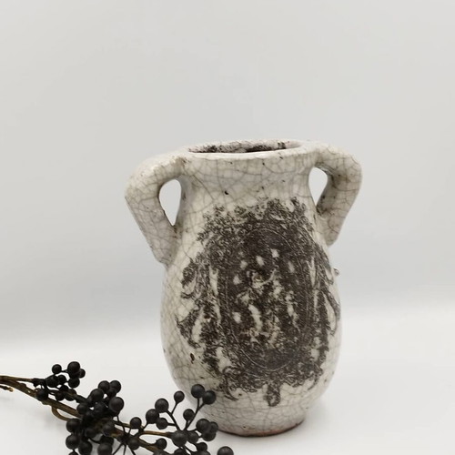 Brutalist Italian vase used, ceramic, handmade