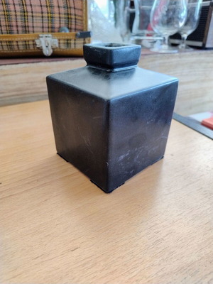 Minimal ceramic vase used, 12 cm height