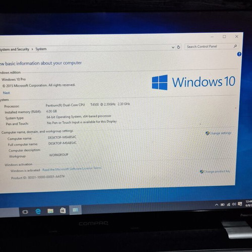 HP Compaq CQ62 Intel T4500 2.30GHz 4GB 320GB HDD HDMI Windows 10 used