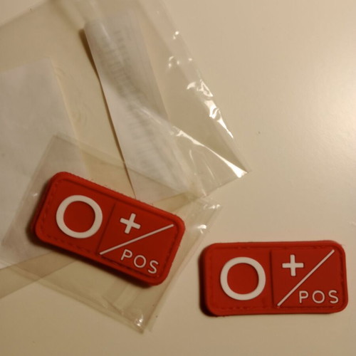 Silicone blood type patches new, 2 pieces