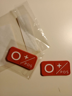 Silicone blood type patches new, 2 pieces
