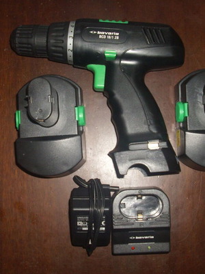 Bavaria 18V cordless drill used with 2 NiCd batteries