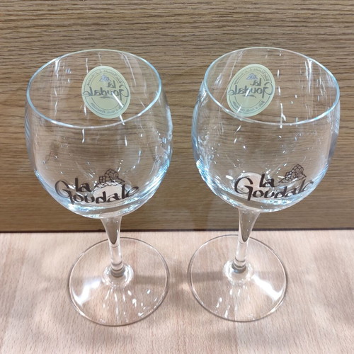 La Goudale Beer Set of Two Promotional Glasses 250ml like new