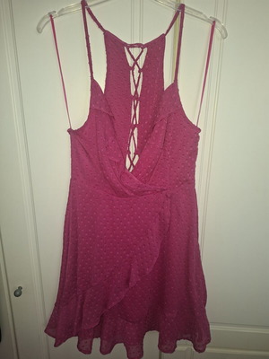Bershka Mini Summer Dress like new, pink, zipper and back cord