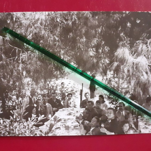Pack of 6 vintage photos with family festive tables theme
