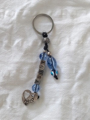 Keychain like new blue and silver