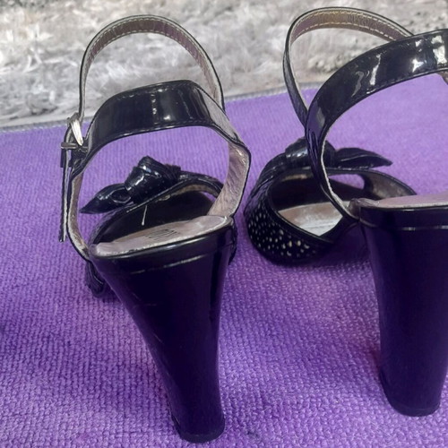 Rollini classic sandals used size 39 black with thick heel