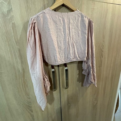 Crop top Jerkins like new, dirty pink with ruffle sleeves