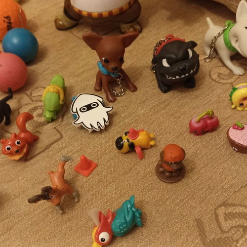 Kids Toys Used Mixed Set Including Kung Fu Panda, Shopkins, Kinder, Marbles