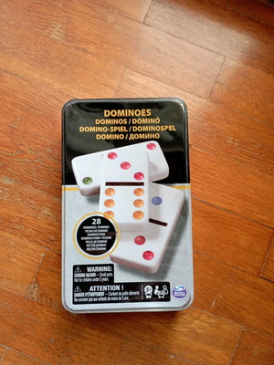 Domino game new in metal box, unused