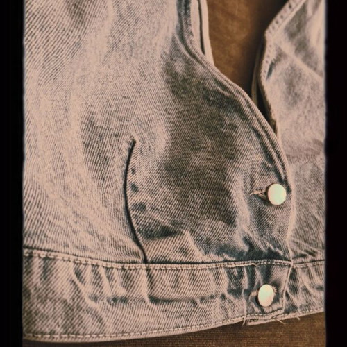 Stradivarius denim bustier top like new, faded blue, size XL