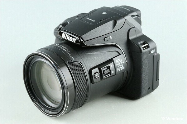  Nikon Coolpix P 900  Superzoom 83X & tripodo & tsanta metaforas & 3 mpataries
