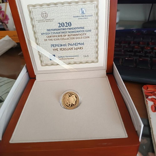 200 € 2020 Gold Commemorative Persian Wars Proof Coin with Box and Certificate