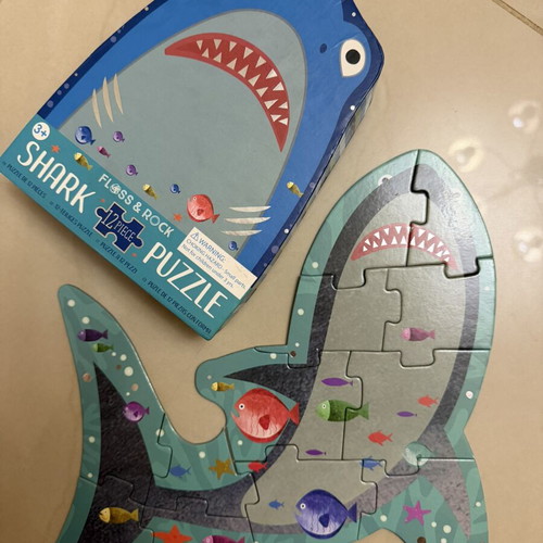 Puzzle used, children's shark shape