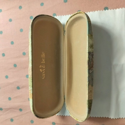 Sass & Belle glasses case like new with map pattern