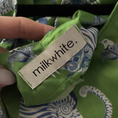 Milkwhite Monkey Dress, green and white