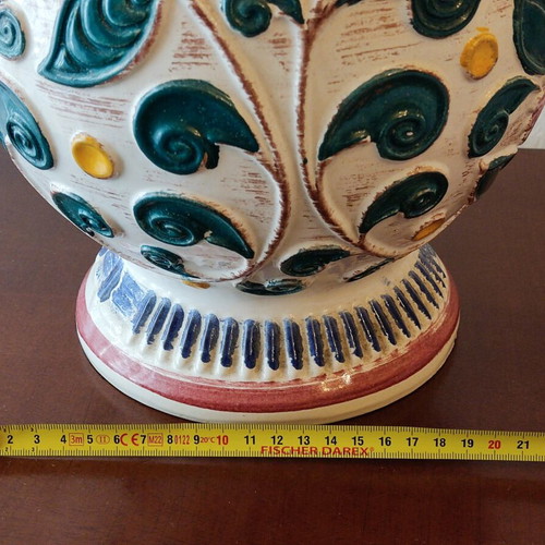 Ceramic vase West Germany midcentury like new, hand-painted