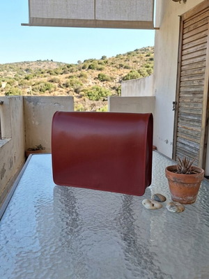 Crossbody bag like new, handmade red genuine leather