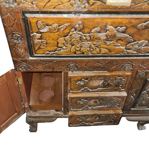 Bar furniture used handmade carved with storage space