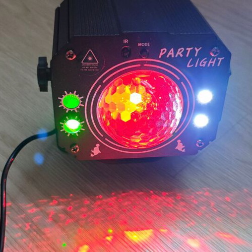 LED Laser Party Light with Sound Control and USB Power, New