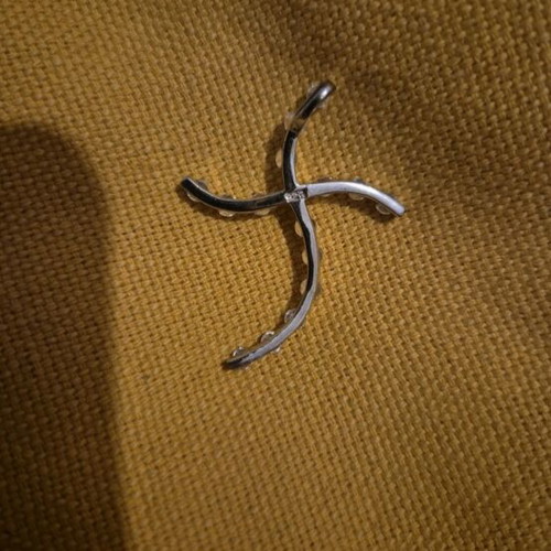 Silver cross with stones like new