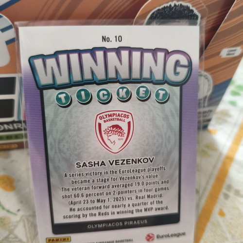 Sasha Vezenkov Winning Ticket Panini Euroleague Contenders 25-26 new