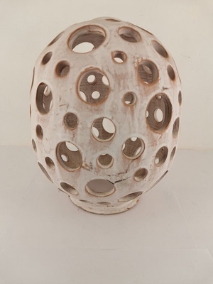 Ceramic garden wall light used