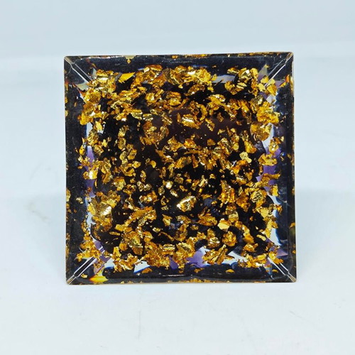 Orgonite Energy Pyramid with Amethyst and Tree of Life like new