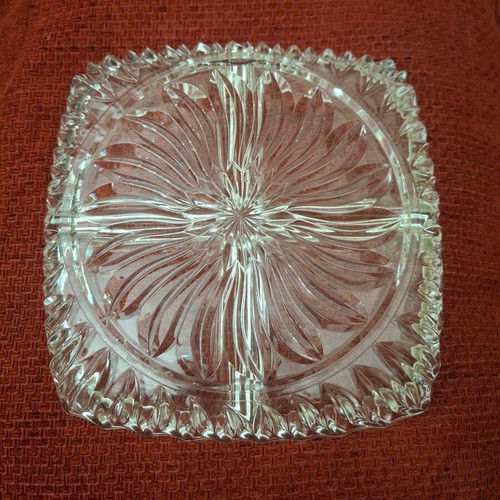 Crystal serving platter with compartments for nuts