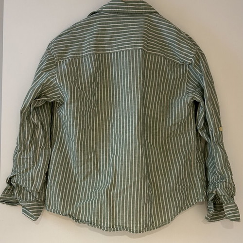 Zara linen cotton shirt for boy 9-10 years like new, white and green