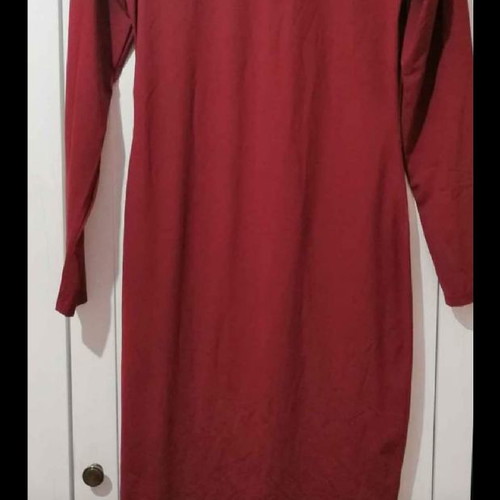 Midi lycra dress burgundy new size M
