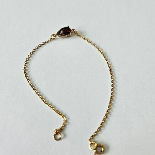 Hand chain bracelet new with stone, 19cm length, gold color