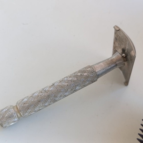 Traditional men's grooming tools used, shaving brush, clipper, safety razor