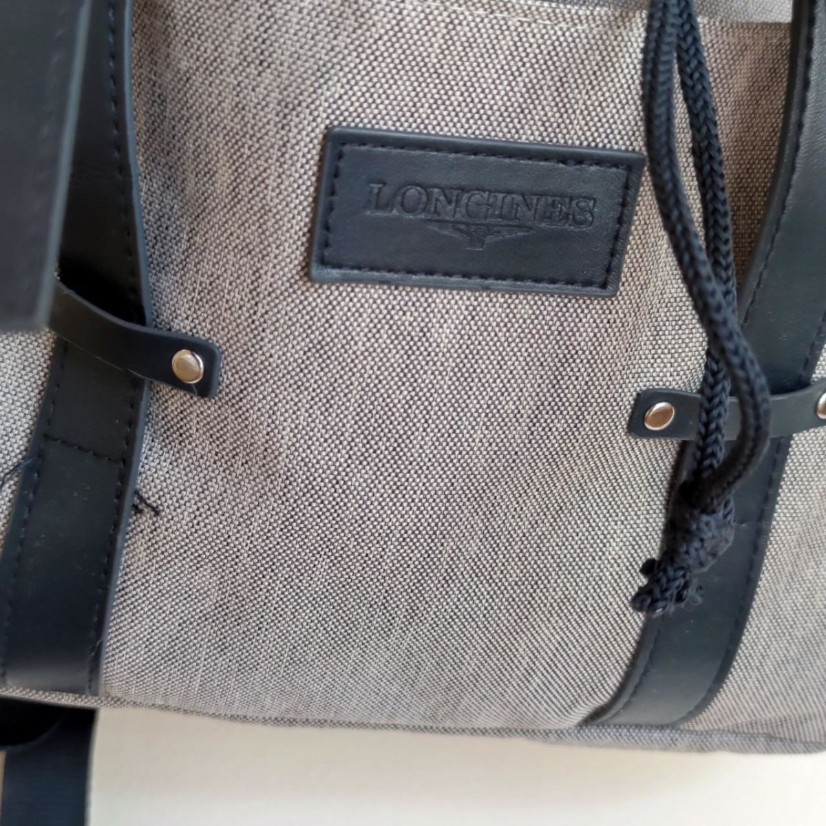 Longines Grey Backpack Clothe Leather 290 00 Vendora