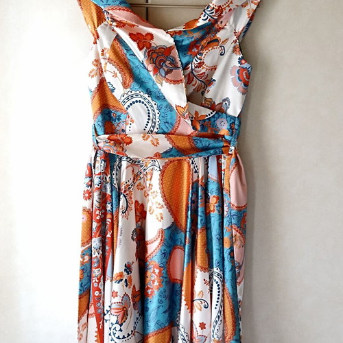 Maxi printed women's dress White 22 like new, size S/M