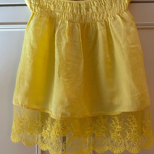 Imperial Yellow Strapless Women's Blouse S Made in Italy Silk Cotton