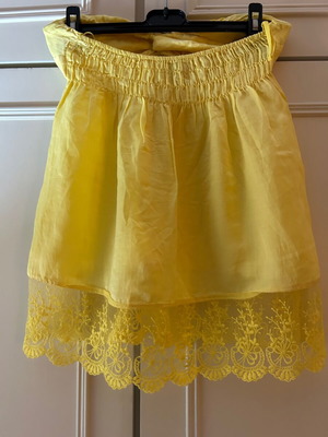Imperial Yellow Strapless Women's Blouse S Made in Italy Silk Cotton