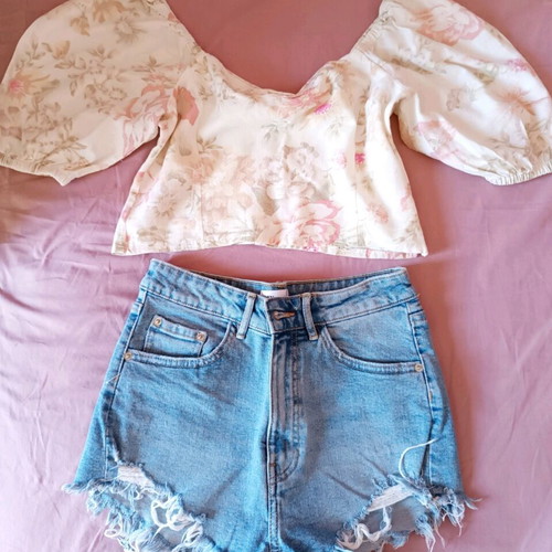 Zara high-waisted shorts like new, blue, size S