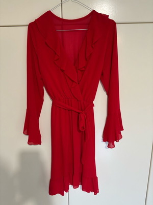 Chiffon dress V used, red, one size