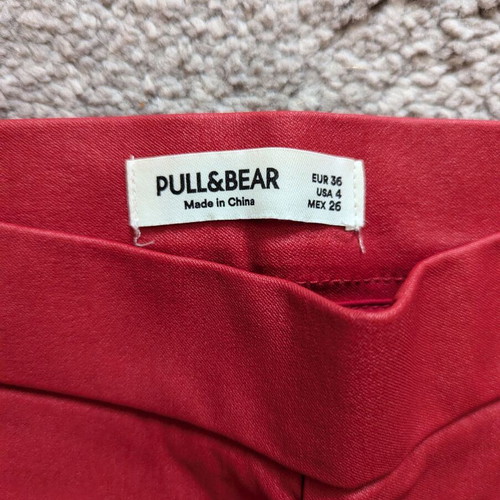 Pull & Bear faux leather pants new, red, size S