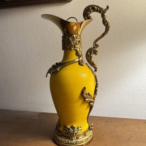 Vintage Distillerie Buton Ewer porcelain with gold gilt, like new