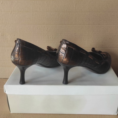 Si Bolleti pumps used brown bronze with croc pattern size 37