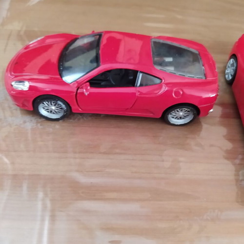 Iron toy cars used, pack of 3, with opening doors, 12-13 cm