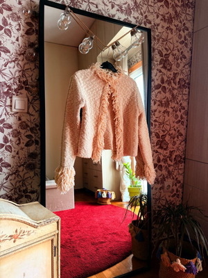 Zara Statement Boho Knit Ζακέτα Small σαν καινούργιο, μπεζ