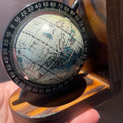 Vintage globe like new on wooden base