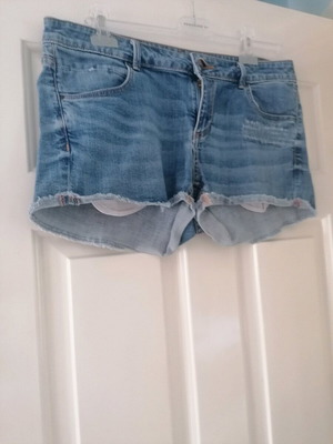 Short denim shorts like new, elastic, high waist, blue, size L
