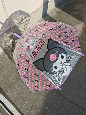 Kuromi children's umbrella like new, gray and pink