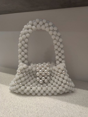 Pearl bag, handmade by A To Z Greek, white