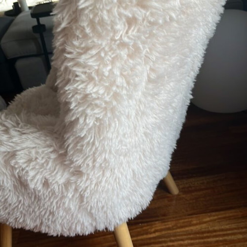 Armchair with faux fur upholstery