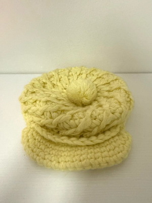 Vintage Yellow Wool Knit Cap 70’s Like New